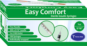 EasyComfort Insulin Syringe 30g 1cc 5/16in