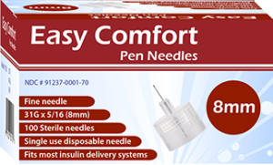 EasyComfort Insulin Pen Needle 31g 8mm