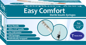 EasyComfort Insulin Syringe 30g 1cc 1/2in...