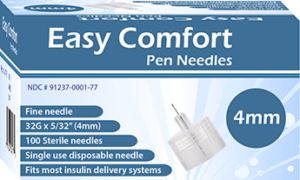 EasyComfort Insulin Pen Needle 32g 4mm