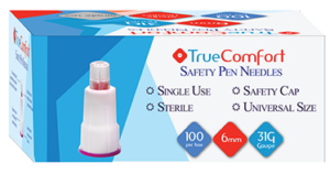 Home Aide True Comfort Safety Pen Needle 6mm 31g