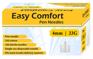 Easy Comfort Insulin Pen Needle 33g 4mm...