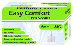 Easy Comfort Insulin Pen Needle 33g 5mm