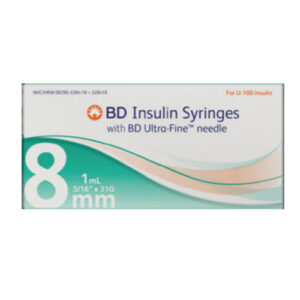 Syringe 1mL 1 cc 31 G x 8 mm insulin Ultrafine 100/bx