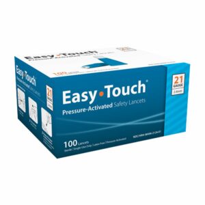 Easy Touch Pressure Activated Safety Lancets 21G 2.4mm Blue