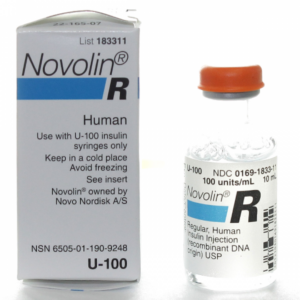 Nordisk Novolin R vial. 10ml  0169-1833-11