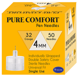 Home Aide Pure Comfort Pen Needles 32G 4mm 50ct...