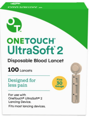 One Touch UltraSoft 2 Lancets Box/100...