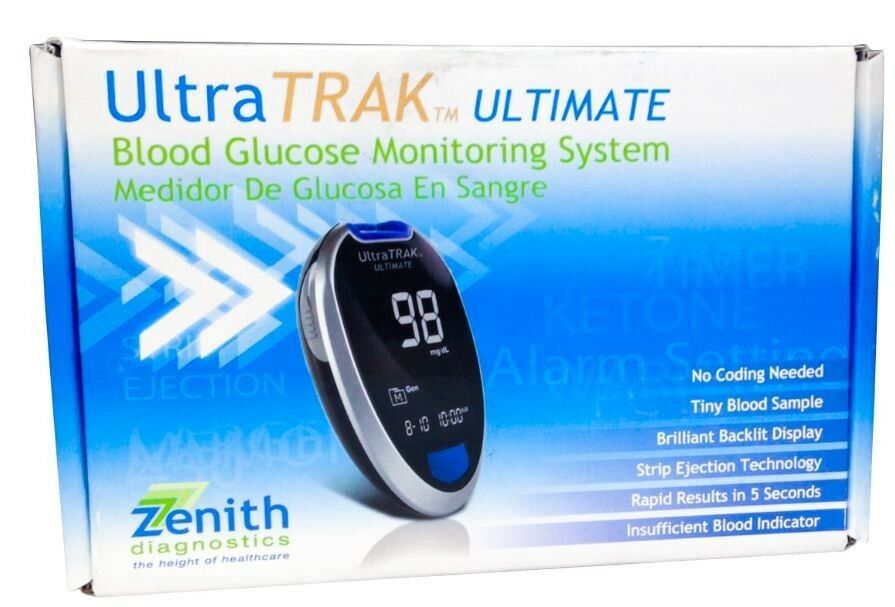 Vertex Diagnostics Ultra Trak Ultimate Glucose Meter - Sterling