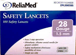 Reliamed Safety Lancet 28G